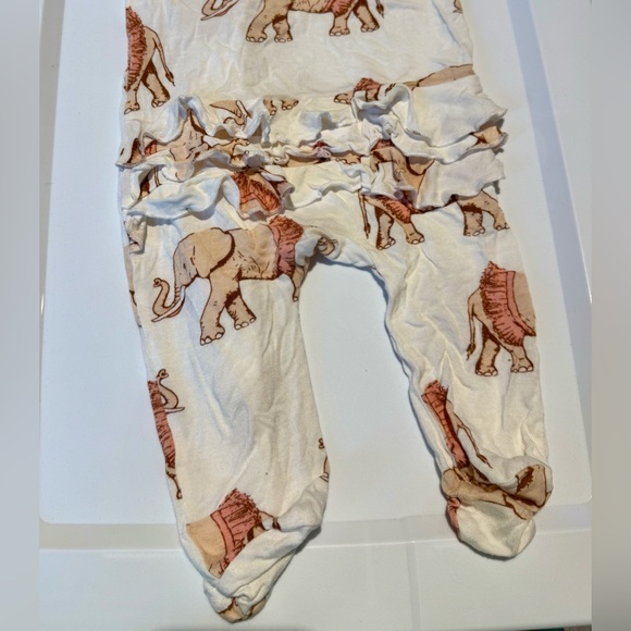 Milkbarn Baby Girl Bamboo Elephant Footie 3-6m - Picture 2 of 4